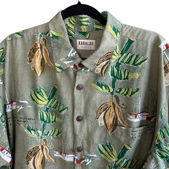 Kahala 1936 Avi Kiraty Print Collection Hawaiian  Linen Blend Shirt Size 2XL - Picture 1 of 11
